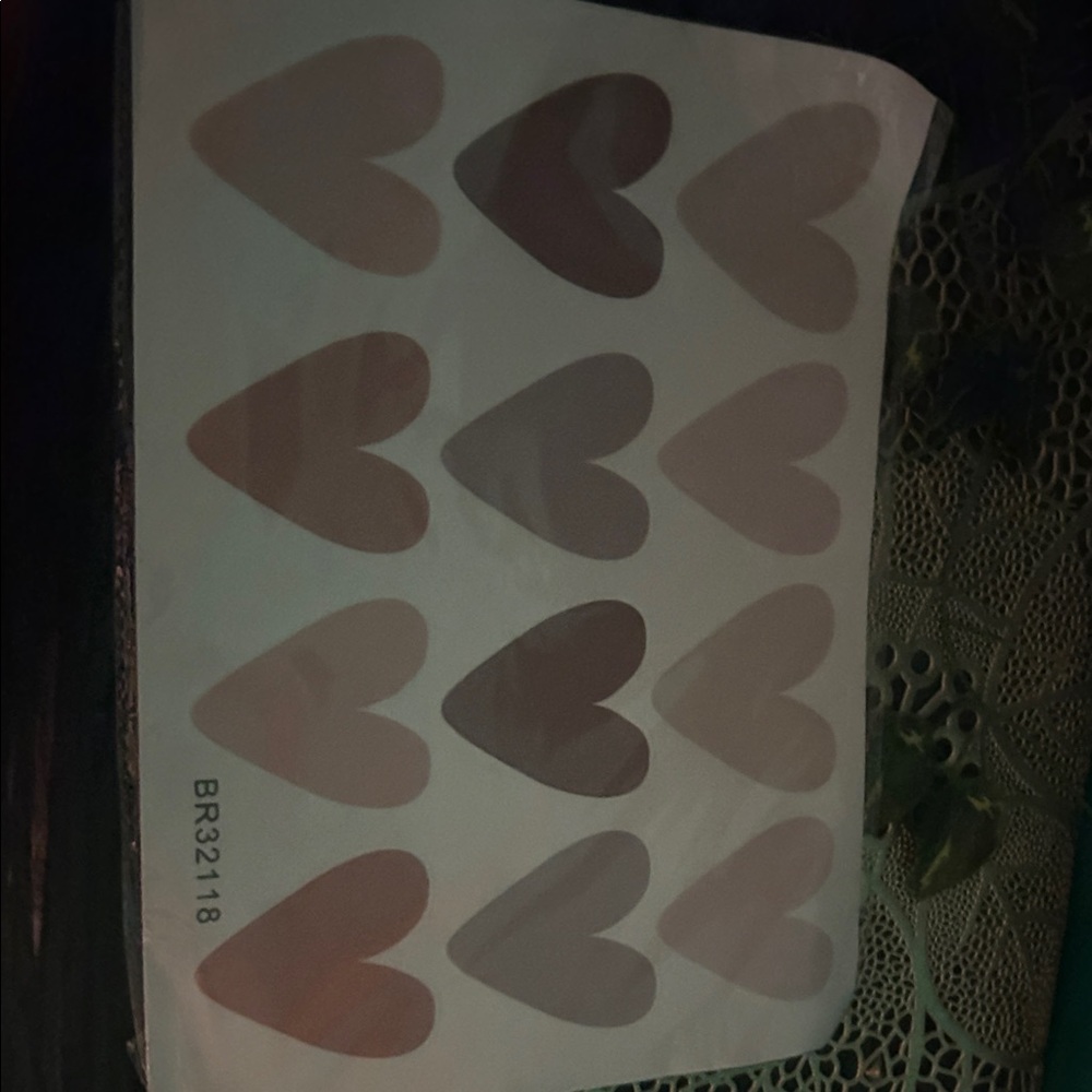 Heart Design Wall Stickers - Pink and Brown